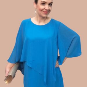 Vestido com capa Azul